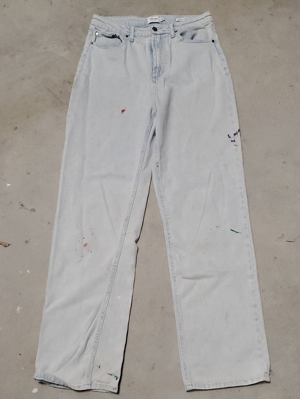 True Craft Light Blue Paint-Splattered Jeans